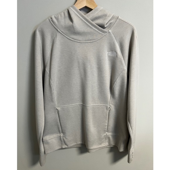 The North Face Tops - The North Face FlashDry Hoodie Womens L Gray Pullover Performance Sweatshirt
